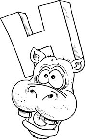 Colouring Page Of Letter H With A Hippo Alphabet Coloring Pages Coloring Pages Bear Coloring Pages