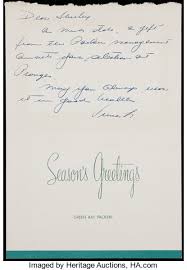 They are special, and in. 1962 Vince Lombardi Signed And Handwritten Christmas Card Written Lot 43122 Heritage Auctions