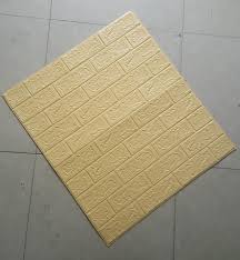 Xốp 3D giả gạch màu vàng nhạt độ dày 4mm - Thế giới nhà đẹp 3D