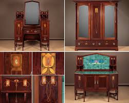 William doub custom art nouveau furniture creates custom architectural interiors, art nouveau beds, art nouveau doors, art nouveau fireplace mantels and much more! Art Nouveau Bedroom Suite By Shapland Petter Antiques Atlas