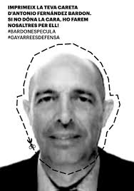 🖨️✂️Imprimeix i retalla la careta de l'especulador Antonio Fernández  Bardón. Si no dona la cara, ho farem nosaltres per ell 😉 #BardónEspecula  #GayarreEsDefensa Ah, i ens veiem dissabte a les 18h a