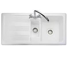 My parents have a white ceramic (porcelain?) sink. Rangemaster Portland 1 5 Bowl White Ceramic Kitchen Sink