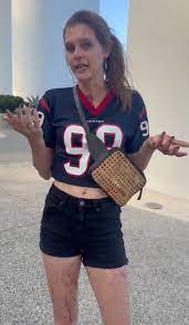 Bloodied female fan speaks out in new video after shocking Rams-Texans  viral brawl - Yahoo Sports