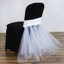 White Bridal Spandex Tulle Tutu Chair Skirts In 2021 Tutu Chair Skirt Tutu Chair Cover Wedding Chair Sashes