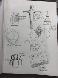 Some sketches of unpopular SCPs I made during English class. : r/SCP