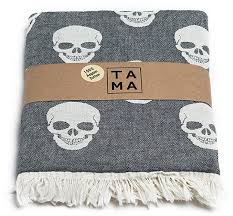 Tama Towels Aegean Cotton Skull Towel Towels Tama Aegan Skull Decor Goth Gift Goth Decor