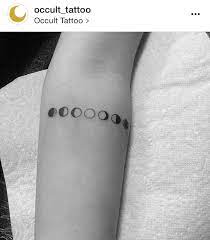 Minimalist Lunar Phases Tattoo By Occult Tattoo Occult Tattoo Tiny Tattoos Tattoos