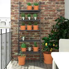 Salladskal Outdoor Grey Plant Stand Ikea In 2020 Plant Stands Outdoor Balcony Herb Gardens Garden Plant Stand