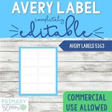 Avery easy peel address labels white box of 15 000. Avery Label 5163 Editable Power Point Template By Primary Bloom Tpt