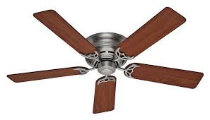 Hunter 53071 Low Profile Iii 52 Inch Span 5 Blade Antique Pewter Ceiling Fan Light Hun 53071