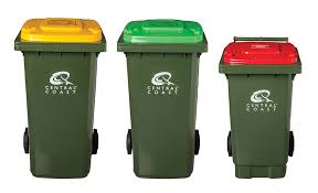 These stackable, sturdy, free standing, mobius loop recycling bin set are ideal recycling containers for small spaces such as dorms, classrooms and apartments. My 3 Bins Central Coast Council