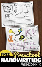Free handwriting worksheets (alphabet handwriting worksheets, handwriting paper and cursive handwriting worksheets) for preschool and kindergarten. Free Preschool Handwriting Worksheets