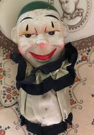 Buy Vintage Bisque Clown Half Doll Figurine, Maybe German Hand Painted Doll  Jester Pierrot Figural Collectible Silk Fabric Outfit Online in India