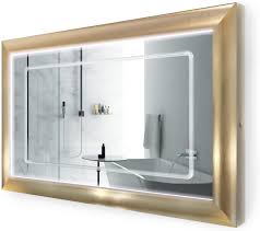 See more ideas about bathroom mirror, modern bathroom mirrors, modern bathroom. Amazon Com Krugg Led Lighted 60 Inch X 30 Inch Bathroom Gold Frame Mirror W Defogger Home Kitchen