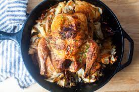 Chicken thighs are baked and glazed with a flavorful orange sauce. Roast Chicken With Schmaltzy Cabbage Smitten Kitchen