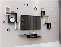 Now if you live in a small home or your bedroom is. Wood Carver Tv Entertainment Unit Set Top Box Wall Stand Home Decor Wall Shelf Wooden Racks Wall Decor Black White 1 Buy Online In Lebanon At Desertcart Productid 167079572
