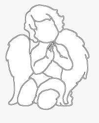 Various works of christian theology have devised hierarchies of angelic beings. Angel Silhouette Cute Praying Step By Step Easy To Draw Cherub Free Transparent Clipart Clipartkey