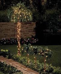Lighted Palm Trees Outdoor Lawn Romantic Backyard Small Palm Trees