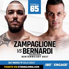 Bantamweight scrap! Giovanni Zampaglione does battle with Augusto Bernardi  at #Eternal65! ETERNAL MMA 65