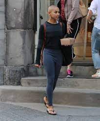 Celebritiesofcolor Alexandra Shipp Out In Montreal Natural Hair Woman Bald Girl Bald Head Girl