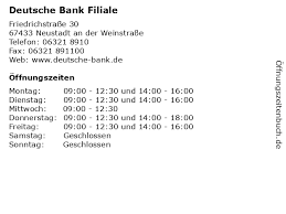List your business or download gps coordinates. á… Offnungszeiten Deutsche Bank Filiale Friedrichstrasse 30 In Neustadt An Der Weinstrasse