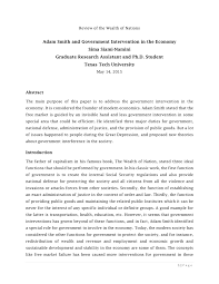 Pdf Adam Smith And Government Intervention In The Economy