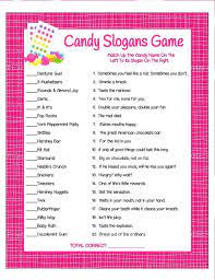 Fill candy quiz, edit online. Candy Game Candy Slogan Game Printable Valentine Game Candy Etsy In 2021 Candy Games Birthday Games For Adults Candy Match