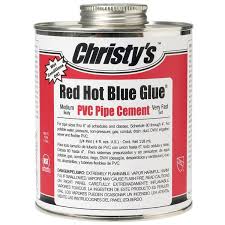 Pvc piping glue set vs. Christy S Red Hot Blue Glue 4 Oz Plumbing