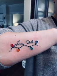 Maybe you would like to learn more about one of these? Dad Signature And Christmas Light Tattoo Tattoos Light Tattoo Sisters Tattoo