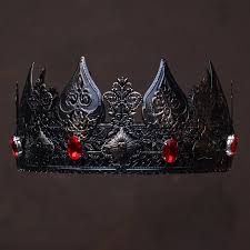 Black Red King Crown Black Gothic Crown Black Crown Black Etsy Gothic Crown Black Crystals Metal Crown