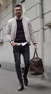 Black And White Bomber Jacket Mens Justusf Hansen With A Monochrome Fall Look White Bomber Jacket Black Sweater White Button Up S Jackets Men Fashion Mens Fashion Fall Fall Fashion Trends Men