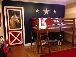 Maybe you would like to learn more about one of these? Cool Western Theme Boys Bedroom With Horse Wall Murals In The Door Vintage Boys Bedrooms Toddler Boys Room Horse Themed Bedrooms