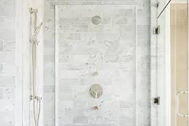 Honed marble wall pencil tile (1 linear foot) (29) model# 95352. Gray Marble Shower Tiles With Marble Chair Rail Tiles Transitional Bathroom