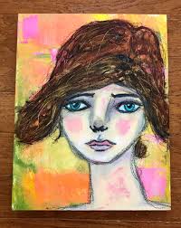 Painting of Woman~ Colorful Painting~ Original Art