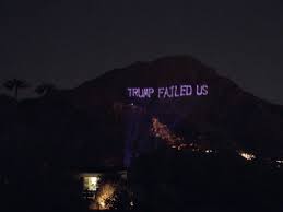 The distance is the same either way if you're flying a straight line (or driving the same roads back and forth). Anti Trump Messages Projected Onto Camelback Mountain Phoenix Az Patch