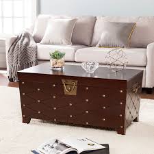 Earlier this year i made a slab coffee table with a carved & textured base. Longwood Nailhead Coffee Table Trunk Espresso Walmart Com Walmart Com