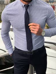 Buy Blue Slim Fit Dress Shirt By Gentwith Com With Free Shipping Formal Men Outfit Mens Casual Outfits Mens Fashion Suits