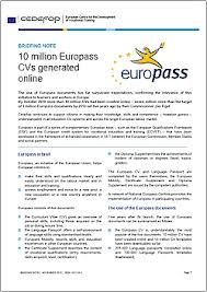 Institutul politehnic bucureti facultatea de automatic i calculatoare. Briefing Note 10 Million Europass Cvs Generated Online Cedefop