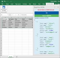 Dump it into a dataset and serialize objects to json, make an array and do the same, automate excel itself (please don't do this), and on and on. How To Convert Excel To Json Javatpoint