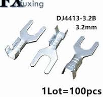 100Pcs M3 Fork Spade Terminal Block Cold-Pressed Bare 3.2MM Crimp Terminal  Pin U/Y-Shaped Grounding Lug DJ4413-3.2B Connector - AliExpress