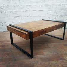 Acumencollection Industrial Rustic Mango Wood Sleeper Style Coffee Table With Matte Black Metal Fra Coffee Table Coffee Table Design Modern Diy Coffee Table