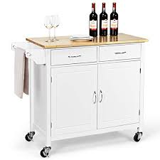 Maybe you would like to learn more about one of these? Giantex Portable Kitchen Rolling Island Cart Wood Table Top Island Serving Utility Kitchen Storage Trolley Carts W Cabinet Drawer White Buy Online In Qatar At Qatar Desertcart Com Productid 34322390