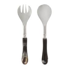 Cote Table Couverts A Salade Set X2 Carnin Brun En Inox Corne