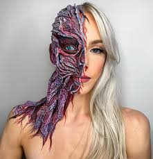 NEON Latex peel makeup trend 🌀🫟 #makeuptrend #peeloffmakeup #neonmakeup  #creativemakeup #makeup