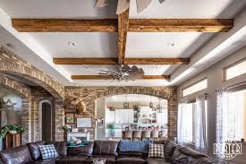 While often not needed to hold up the roof, the columns look great. Mushroom Wood Box Beam Ceiling Porter Barn Wood