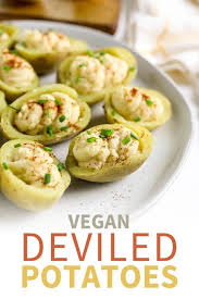 Deviled Potatoes Like Vegan Deviled Eggs Detoxinista Recipe Oil Free Vegan Recipes Potatoes Vegan
