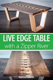 .we just wanted to express our thanks for the truly magnificent table. A Live Edge Table With A Zipper River Wood Table Design Wood Table Legs Live Edge Wood Table