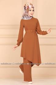 Modaselvim Kombin Asimetrik Kesim Tesettur Ikili Takim Ah3309 Taba Fashion Clothes Women Fashion Fashion Outfits