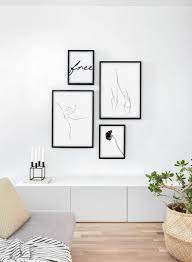 Trending Minimal Modernist Inspired Line Drawings And Sketches Nordic Design Minimalist Wall Decor Minimalist Living Room Luxury Room Decor