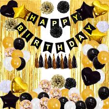 18th birthday (24) 21st birthday (34) 30th birthday (39) 40th birthday (44) 50th birthday (41). Amazon Com Finypa Black And Gold Birthday Decorations For Men 2pcs 8 3ft Fringe Curtains Gold Party Decoration Happy Birthday Banner Paper Poms Tassels 18th 30th 40th 50th 60th Birthday Supplies For Boy Women Home
